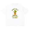 Don't Be a Prick! Grab a Coffee and CHILL Men's Streetwear Loose Drop Shoulder T-Shirt