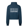 Better with a Cup of Coffee Cropped Half-Zip Sweatshirt