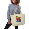 Art is Better with a Cup of Coffee Large Organic Tote Bag