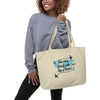 Traveling is Better with a Cup of Coffee Large Organic Tote Bag