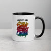 Art is Better with a Cup of Coffee Mug with Color Inside