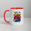 Art is Better with a Cup of Coffee Mug with Color Inside